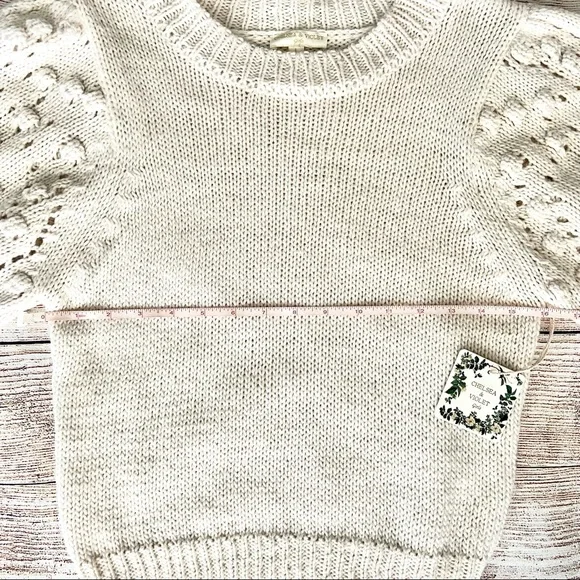 Girls Ivory Dot Sleeve Sweater - Picture 13 of 16